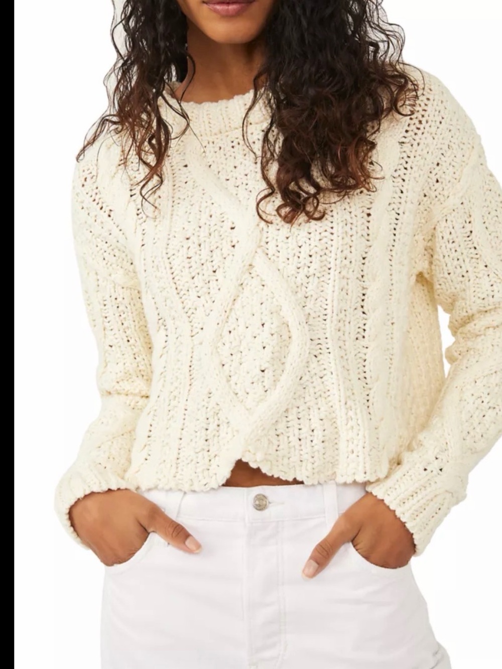 Free People Cutting Edge Cable Knit Sweater
